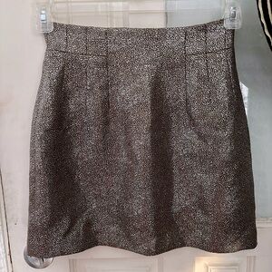 H&M silver sparkle brown high waist skirt Size 4 NEW NWT